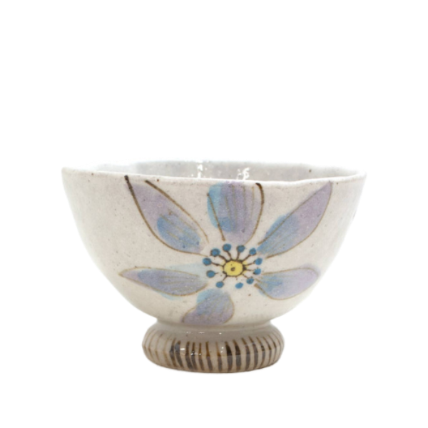 Blue Hydrangea Traditional Japanese Style Rice Bowl Ceramic