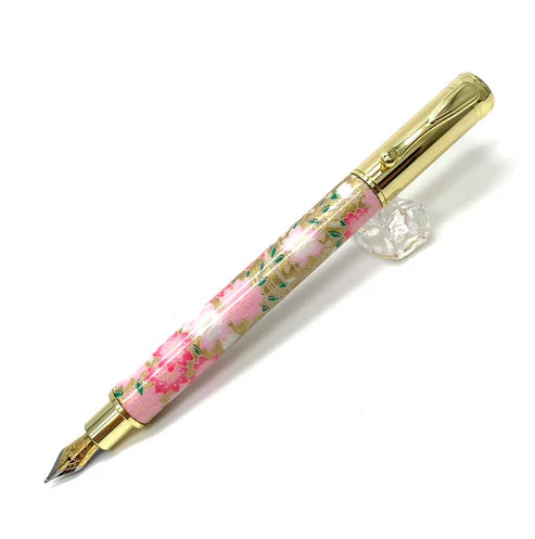 F-style Miyabina Mino Washi Yuzen Pattern Magnet Cap Fountain Pen Weeping Cherry Blossom/Red TWM2312