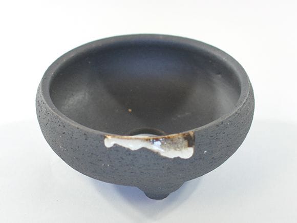 Japanese Bonsai Pot, Shigaraki ware, Iron bowl No.5