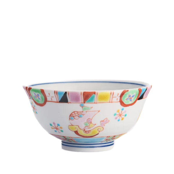 Boat Colorful Traditional Japanese Style Rice Bowl Porcelain