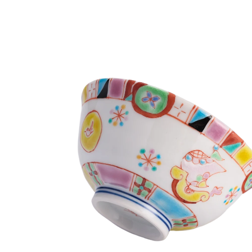 Boat Colorful Traditional Japanese Style Rice Bowl Porcelain