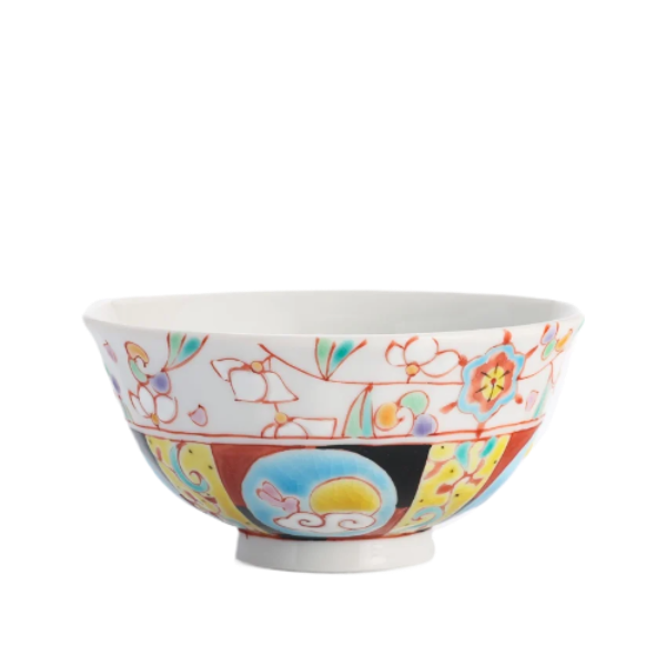 Moonlight Colorful Traditional Japanese Style Rice Bowl Porcelain