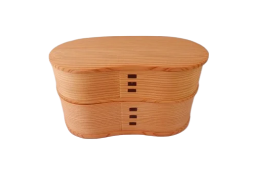 Oval Shaped Japanese Magewappa Bento Box Stackable