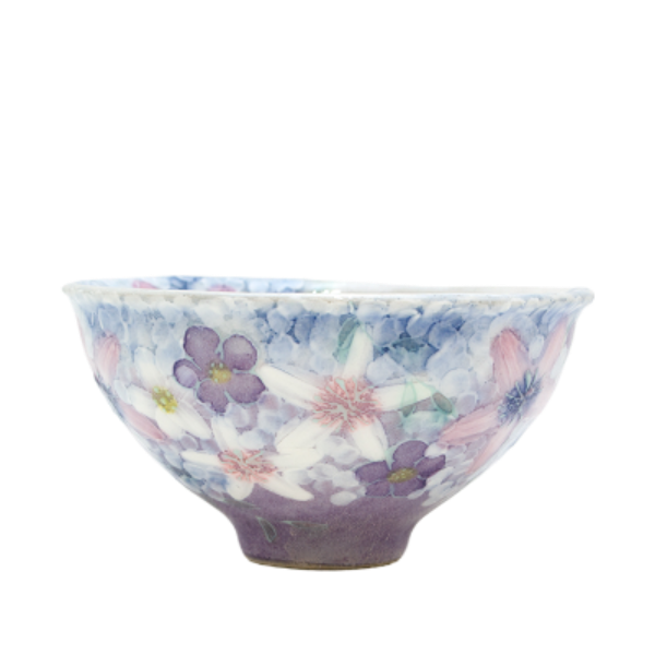 Florets Traditional Japanese Style Rice Bowl Ceramic