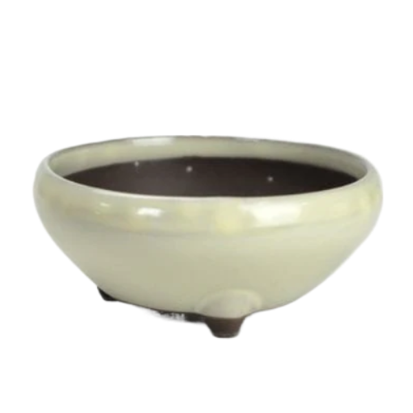 Japanese Bonsai Pot - Seto-ware Iron Pot Cream No.5