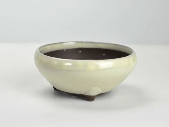Japanese Bonsai Pot - Seto-ware Iron Pot Cream No.5