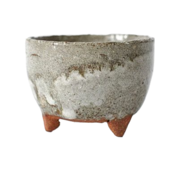 Mini Bonsai Pot with feet No.2 Shigaraki Ware