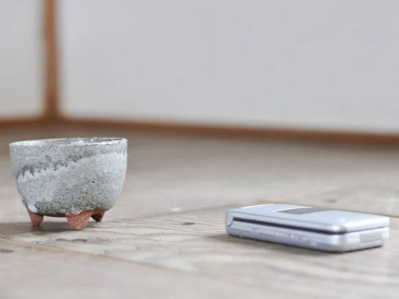 Mini Bonsai Pot with feet No.2 Shigaraki Ware