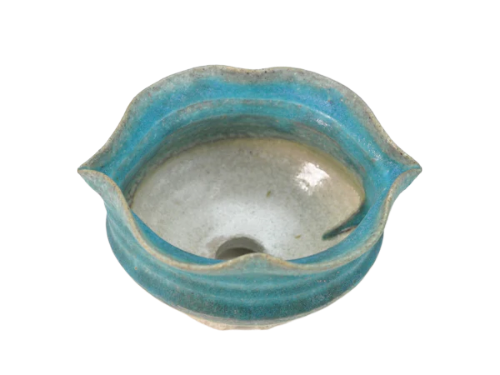 Bonsai Pot Shigaraki Ware, Light Blue Handmade Pot, Small