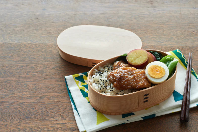 Oval Shaped Japanese Magewappa Bento Box Small