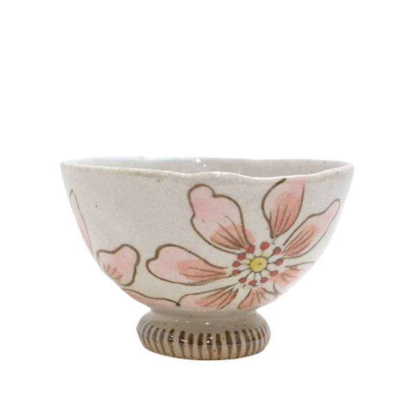 Pink Hydrangea Traditional Japanese Style Rice Bowl Ceramic