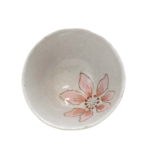 Pink Hydrangea Traditional Japanese Style Rice Bowl Ceramic