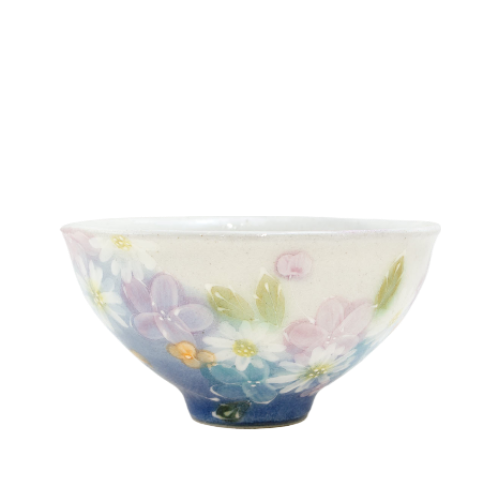 Spiderwort Traditional Japanese Style Rice Bowl Ceramic