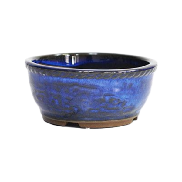 Japanese Bonsai Pot, Tokoname ware, blue No.4