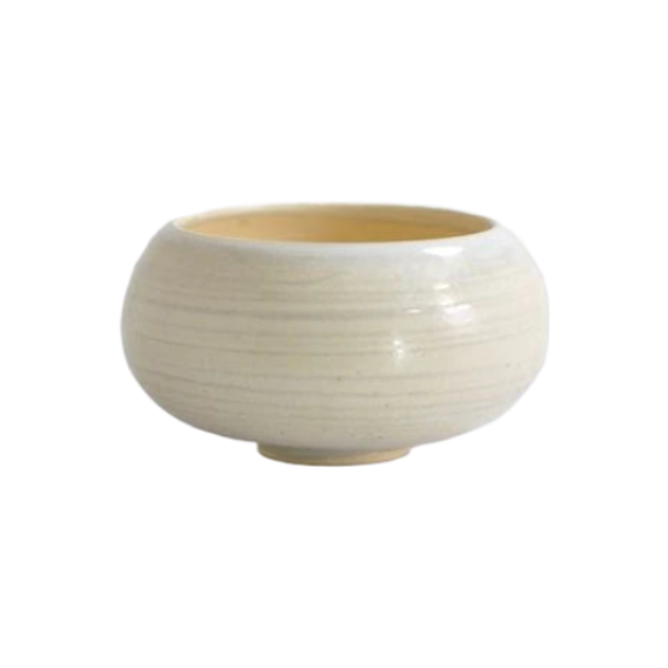 Japanese Bonsai Pot, Shigawaki ware, White round Japanese bowl by Sozo, No.4