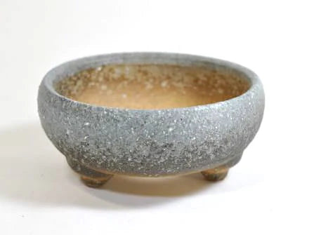 Japanse Bonsai pot Shigaraki-ware Iron Pot, White Snow No.5