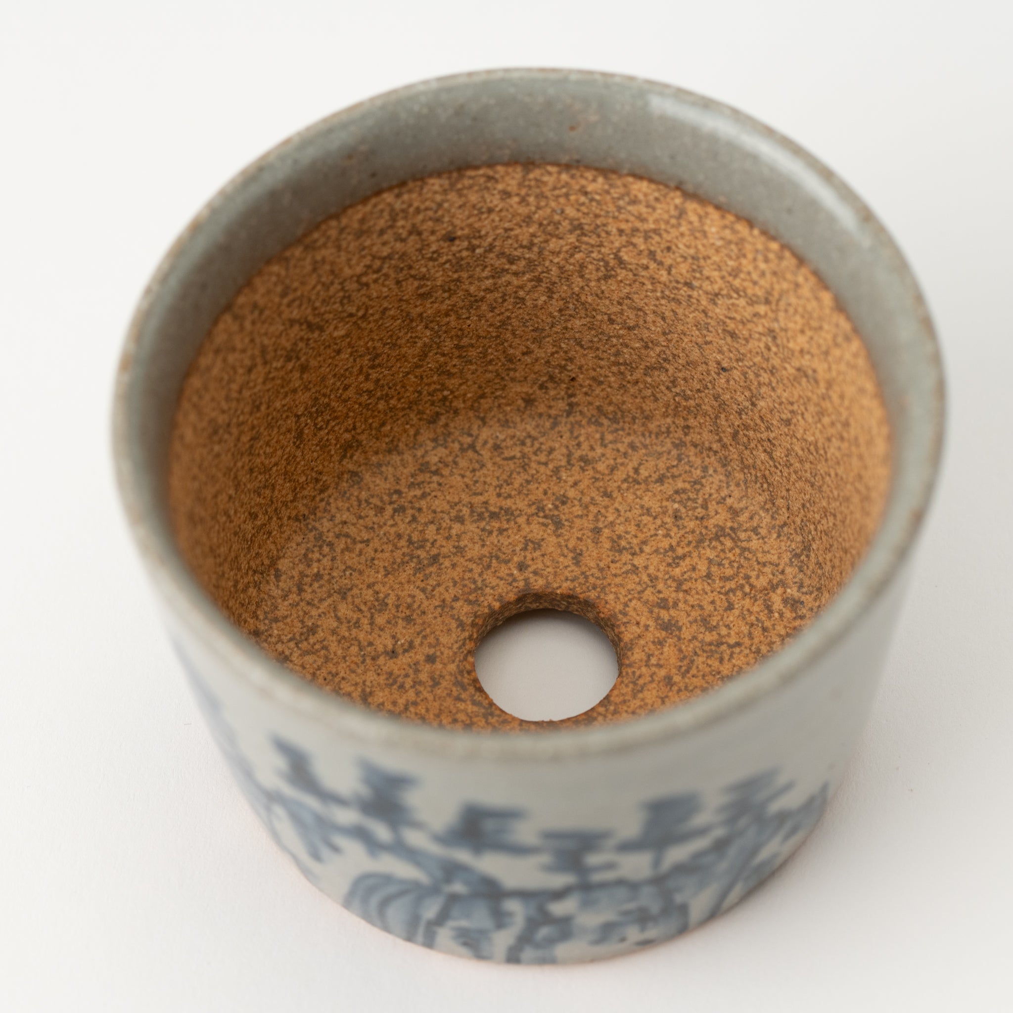 Naginowa Kutani Ware Sansui Japanese Bonsai Pot 3.5 in.