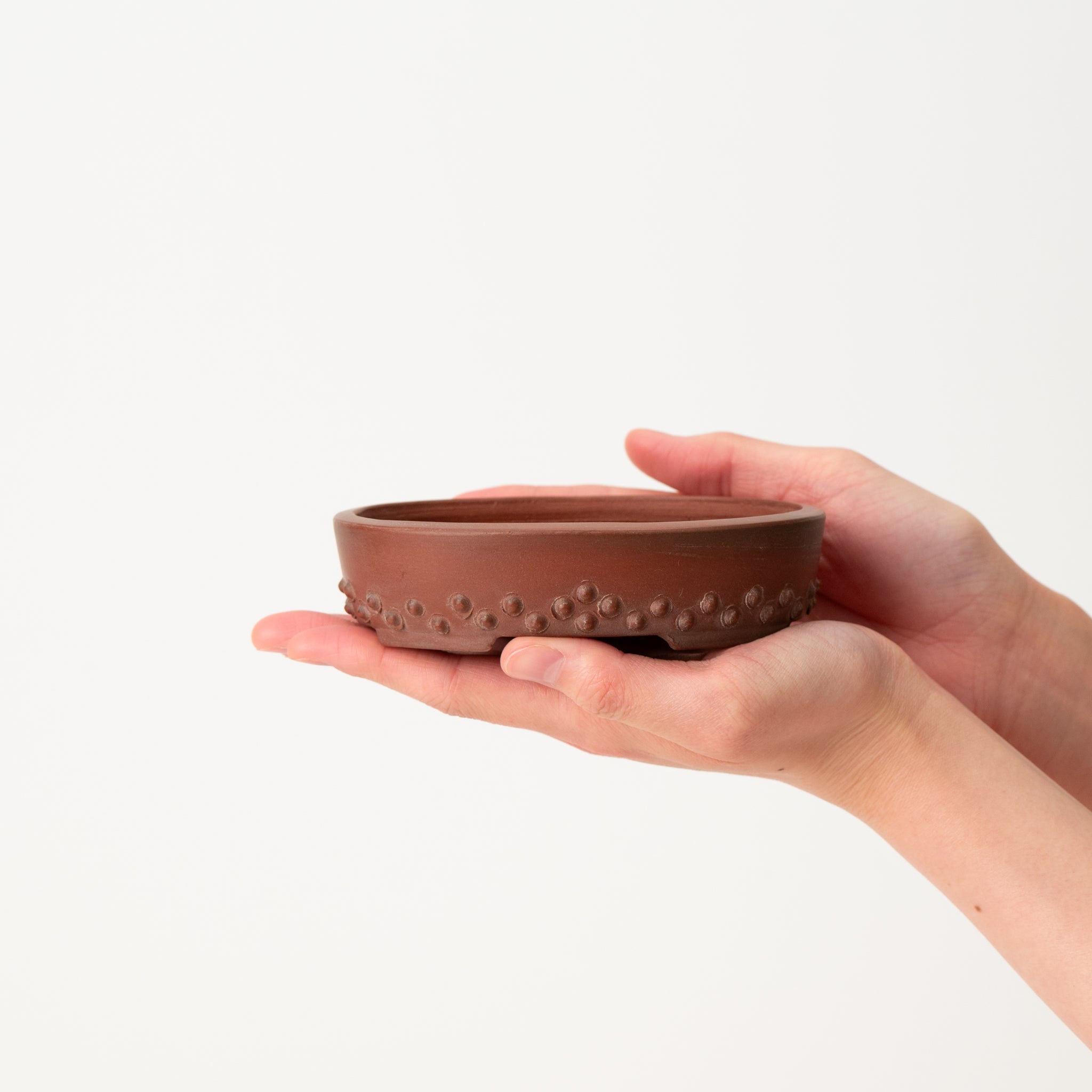 Bigei Tokoname Ware Oval Rivet Japanese Bonsai Pot