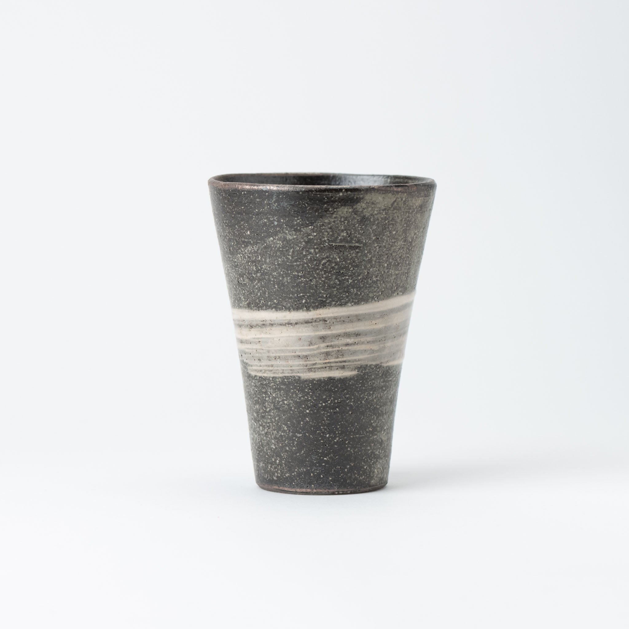 Naginowa Shigaraki Ware Black Shore Long Cup