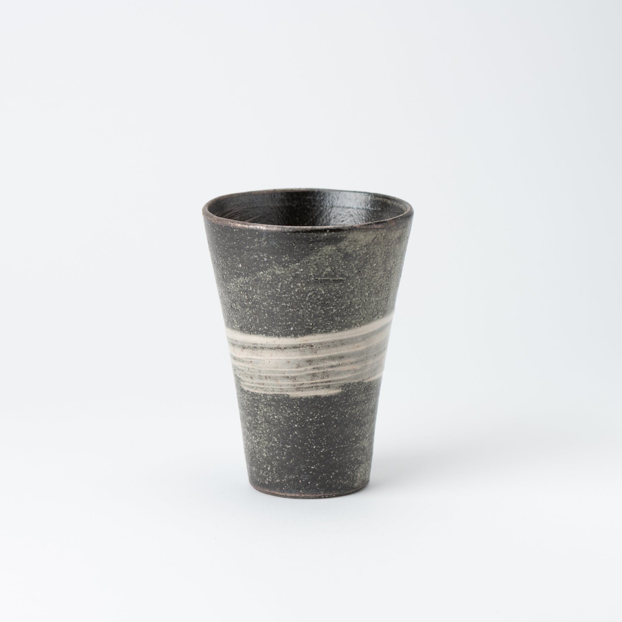 Naginowa Shigaraki Ware Black Shore Long Cup