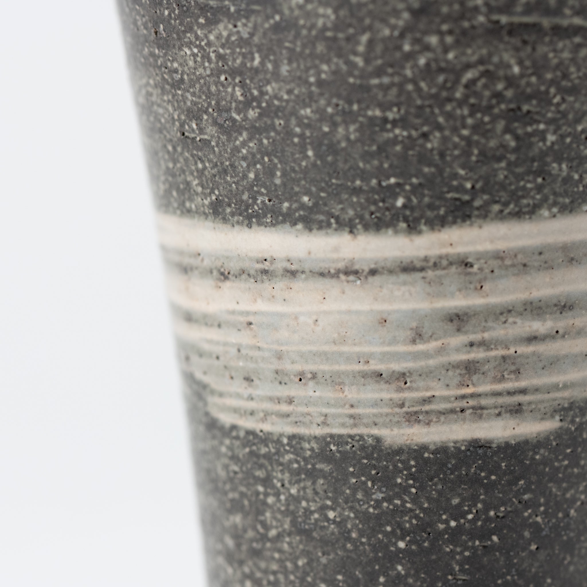 Naginowa Shigaraki Ware Black Shore Long Cup