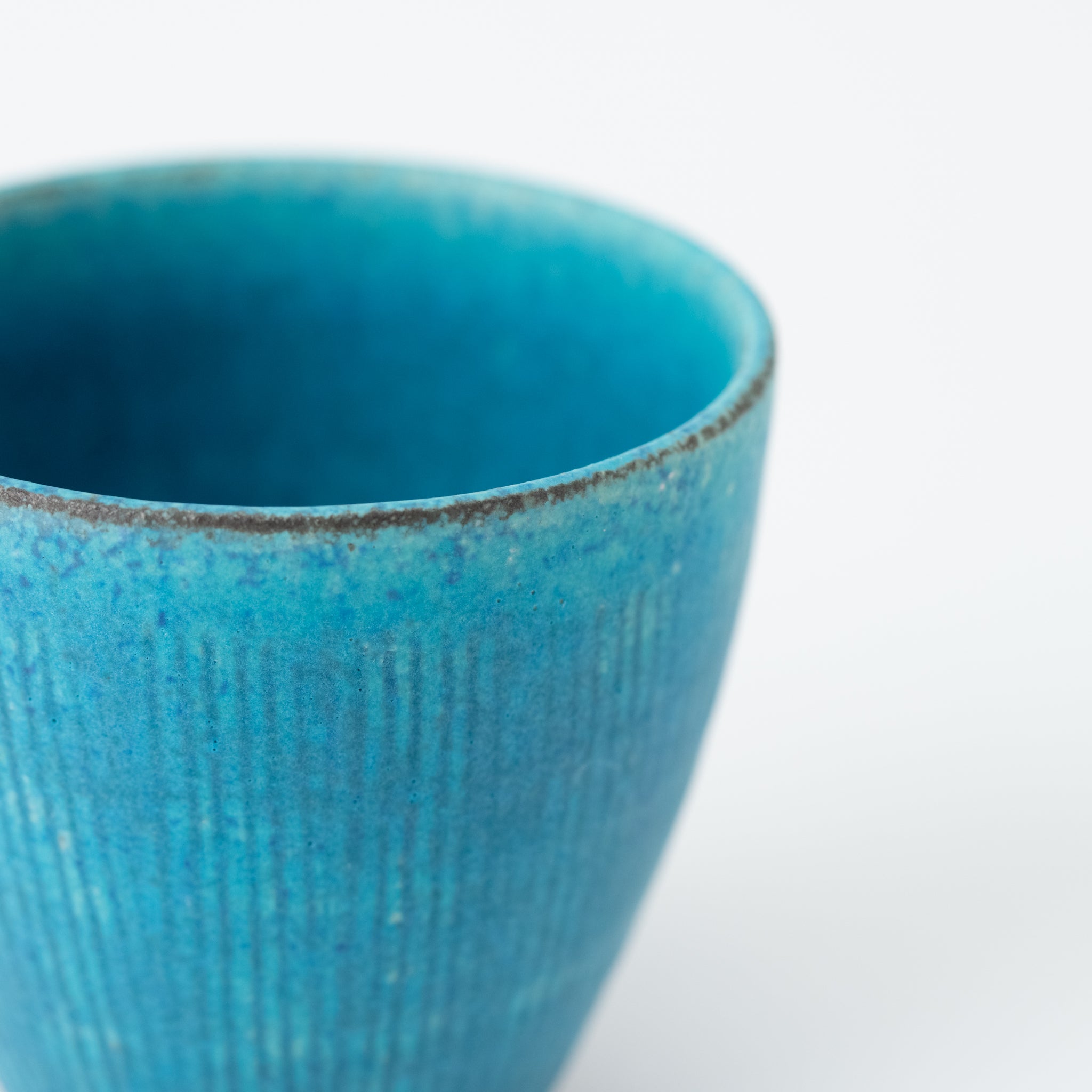 Naginowa Shigaraki Ware Blue Glaze Yunomi Cup