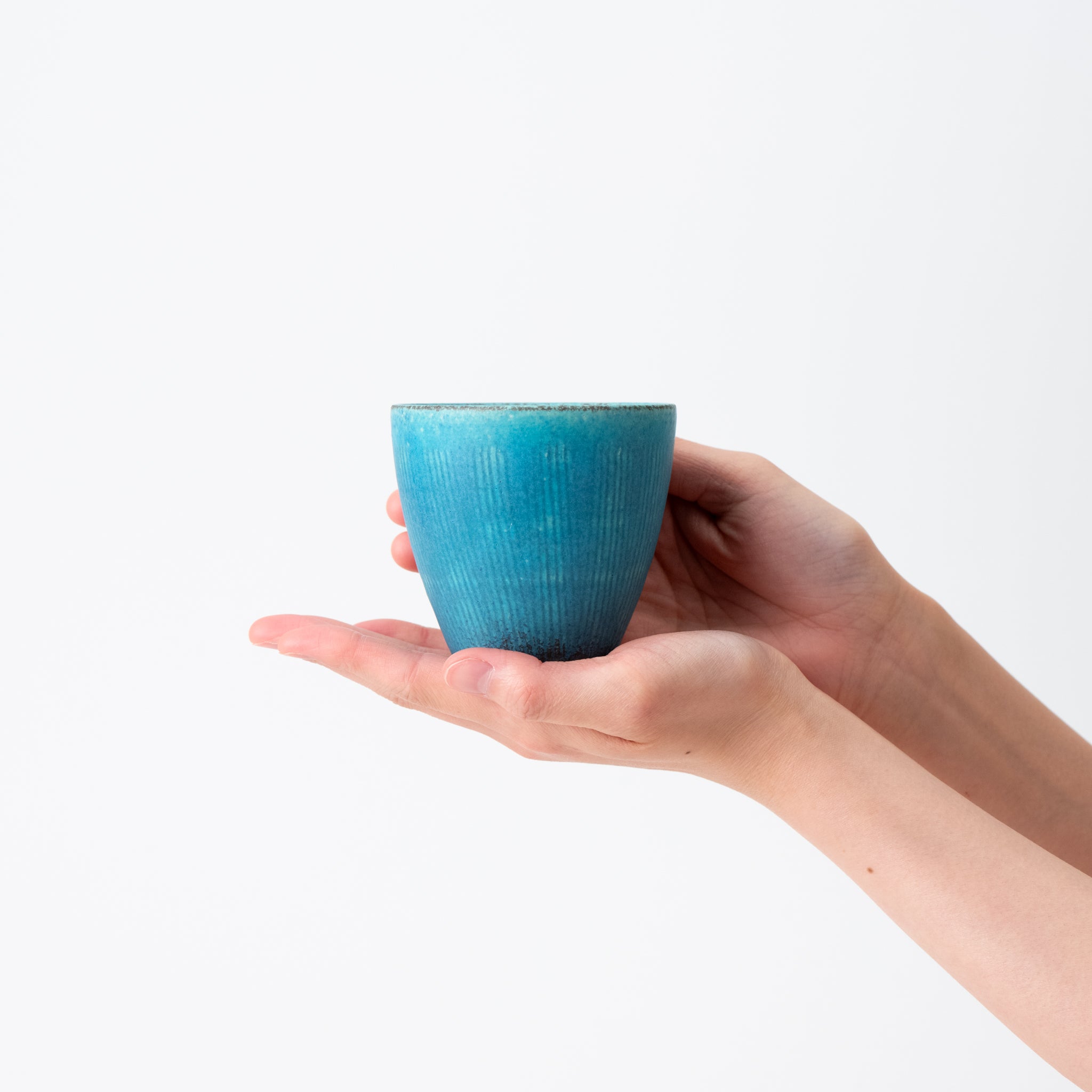 Naginowa Shigaraki Ware Blue Glaze Yunomi Cup