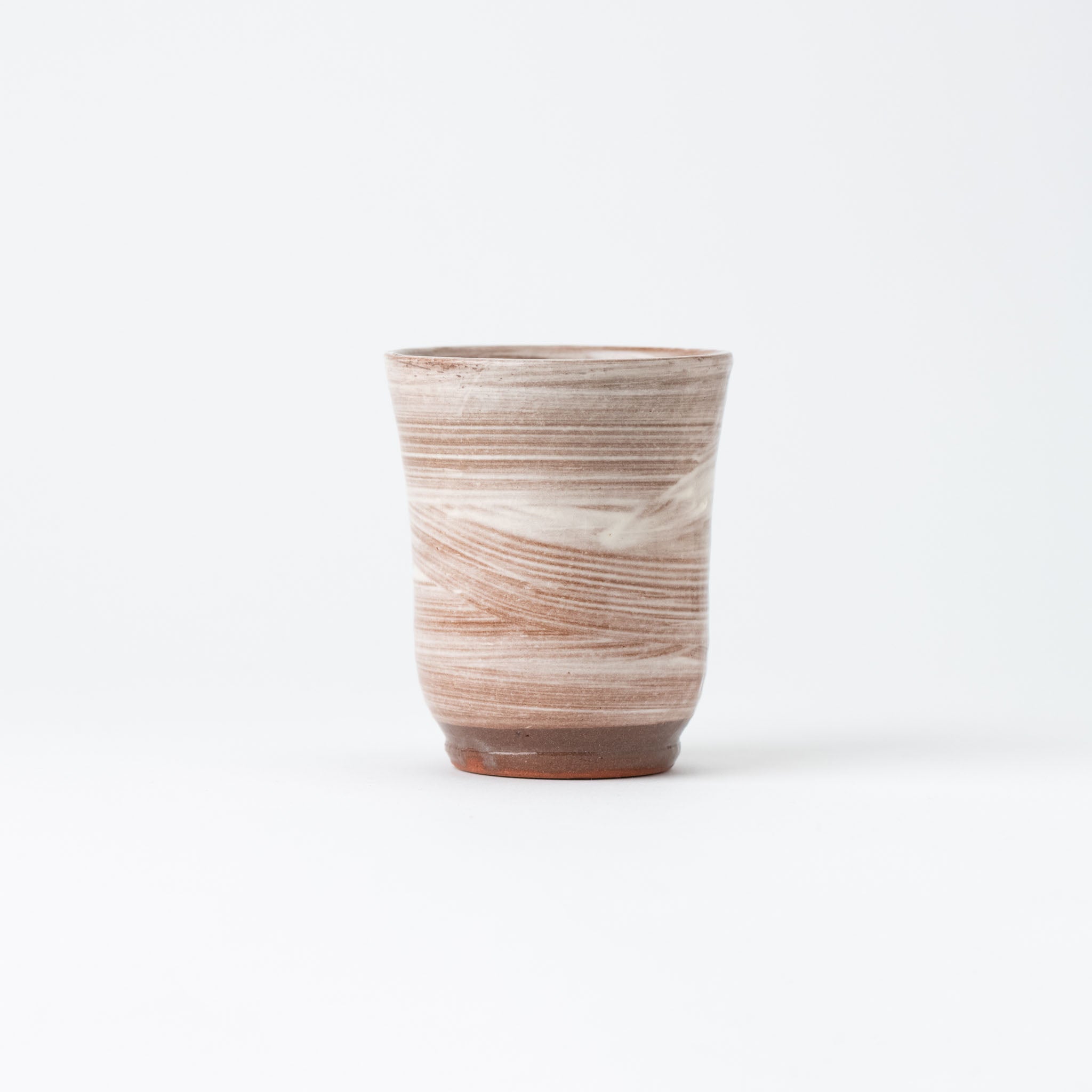 Naginowa Shigaraki Ware White Cocoon Long Yunomi Cup