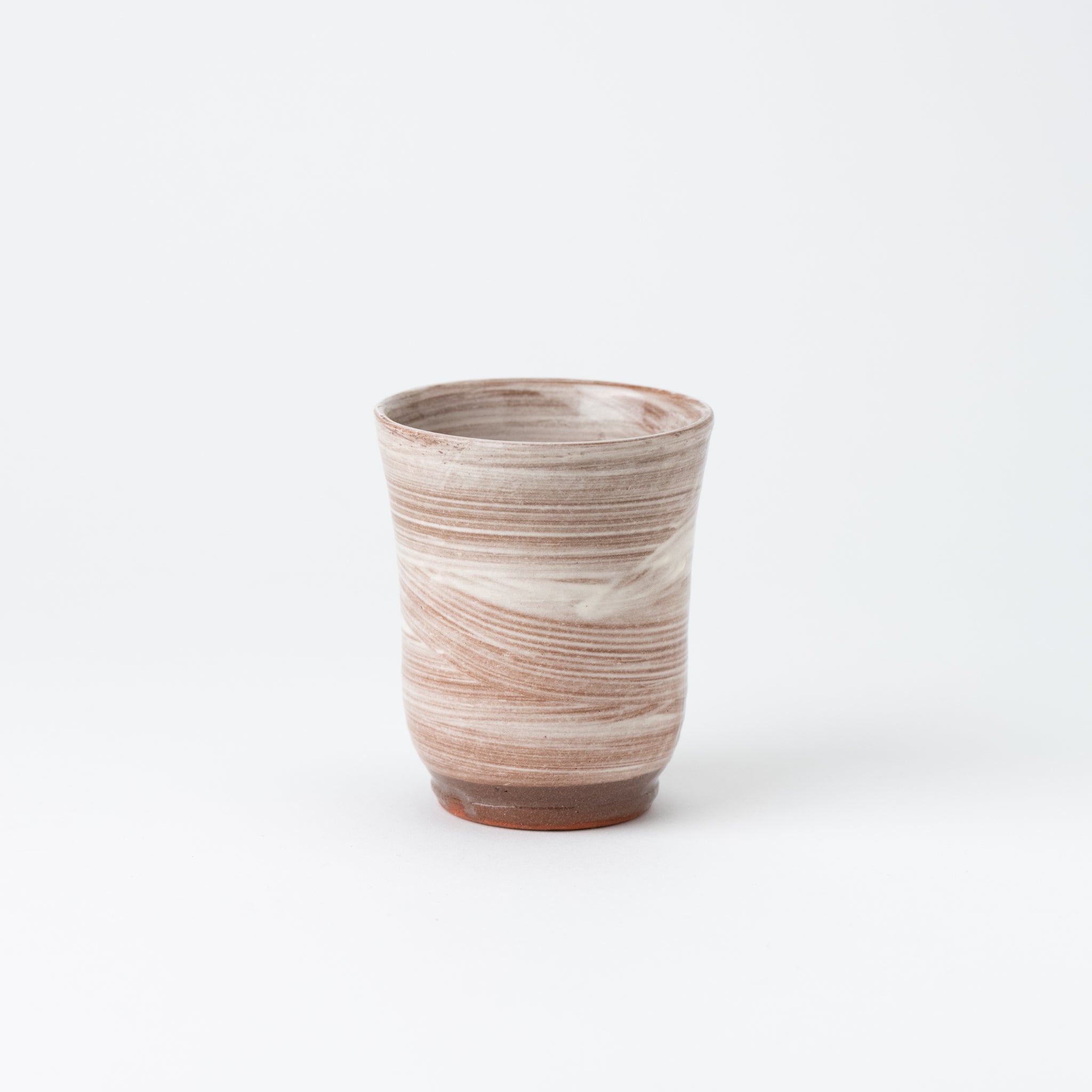 Naginowa Shigaraki Ware White Cocoon Long Yunomi Cup