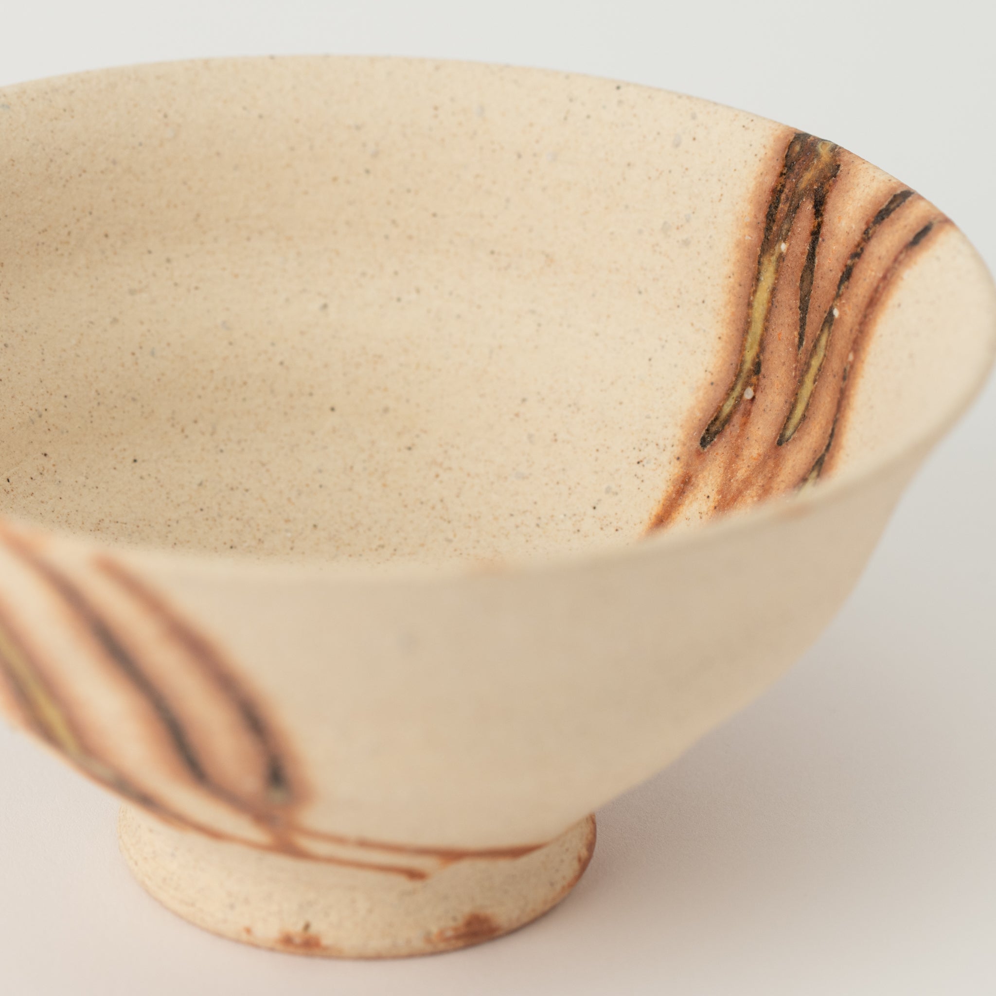 Naginowa Shigaraki Ware Fire Cord Rice Bowl