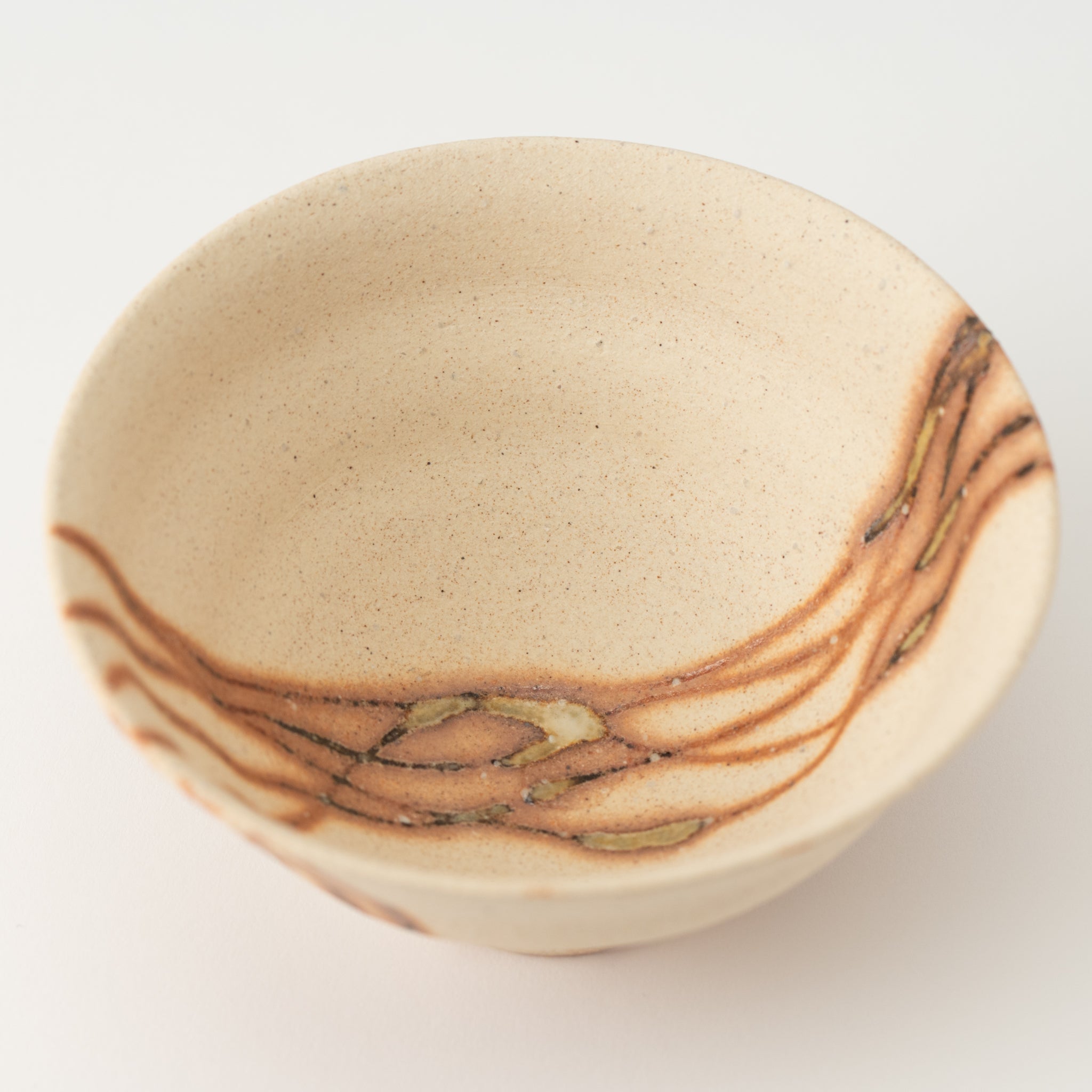 Naginowa Shigaraki Ware Fire Cord Rice Bowl