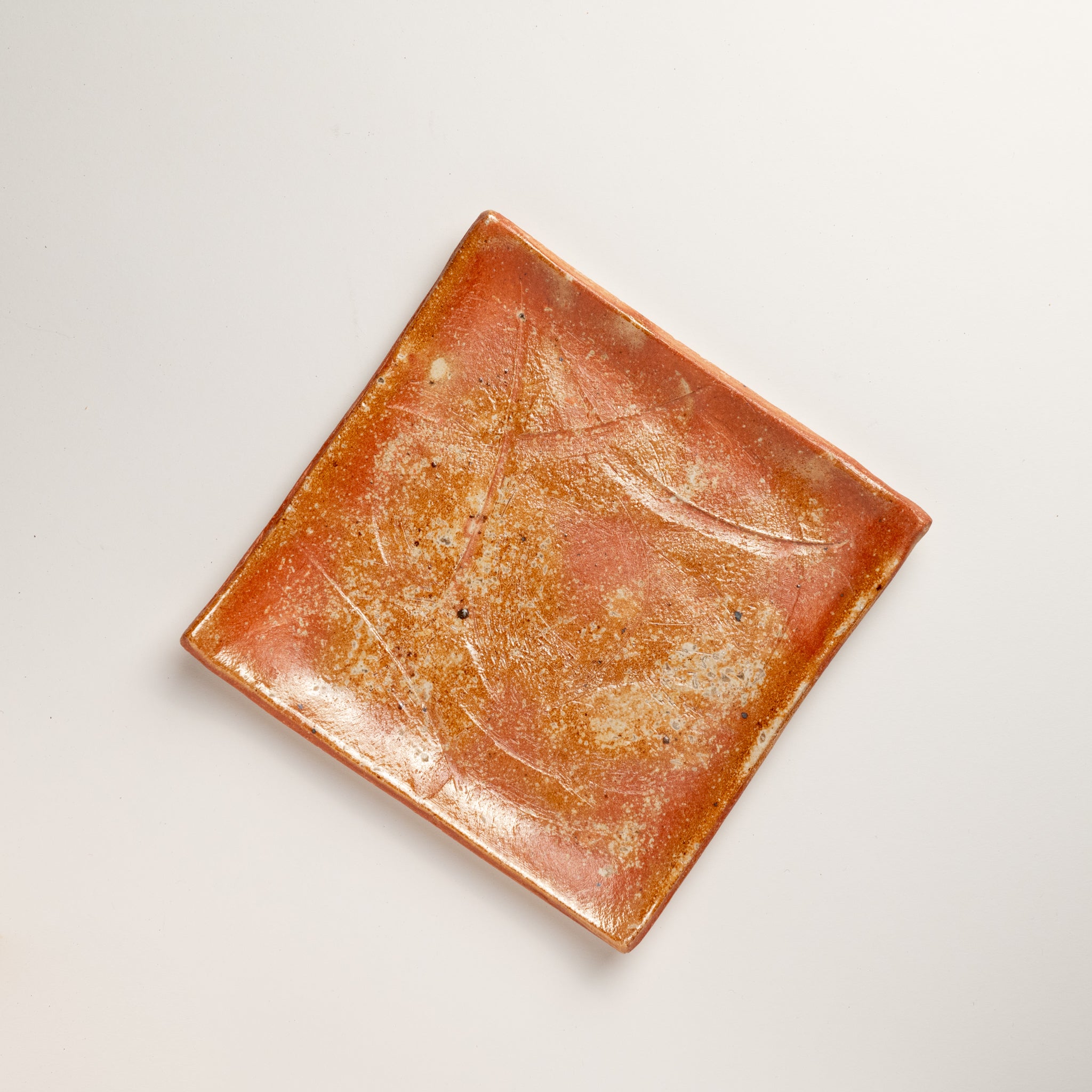 Naginowa Shigaraki Ware Scarlet 7 Square Plate