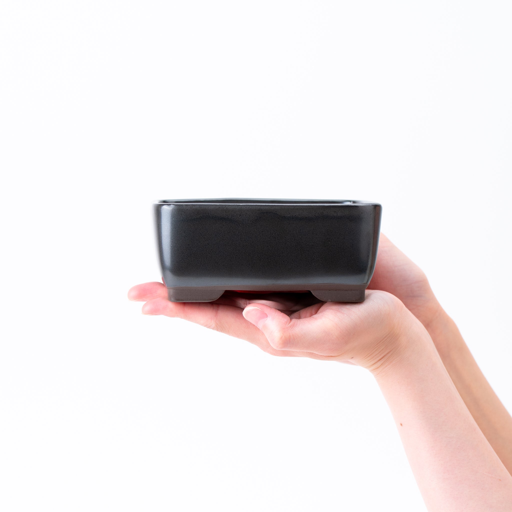 Naginowa Black Matte Nadir BANKO Ware Japanese Bonsai Pot 5.4 in.