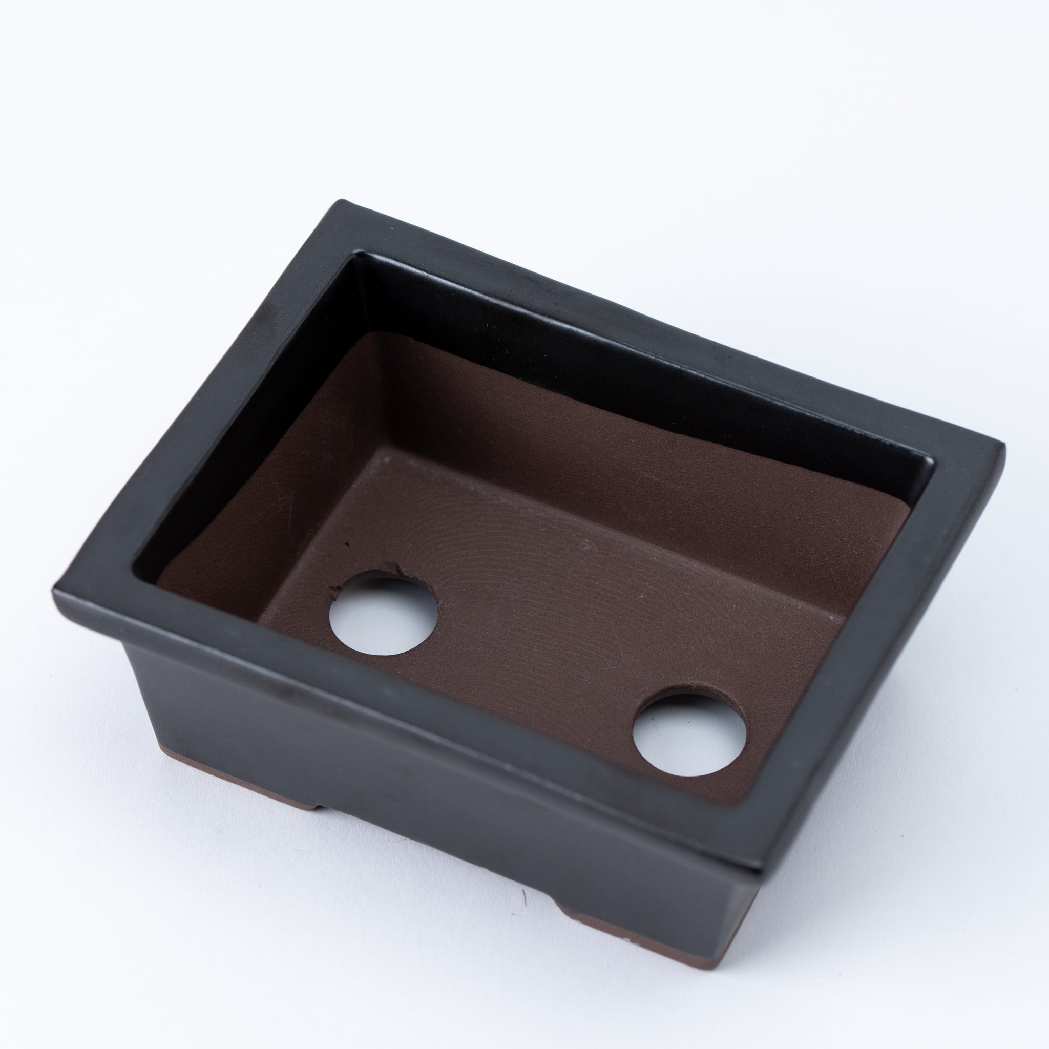 Naginowa Black Matte longhorn BANKO Ware Japanese Bonsai Pot 5.3in.