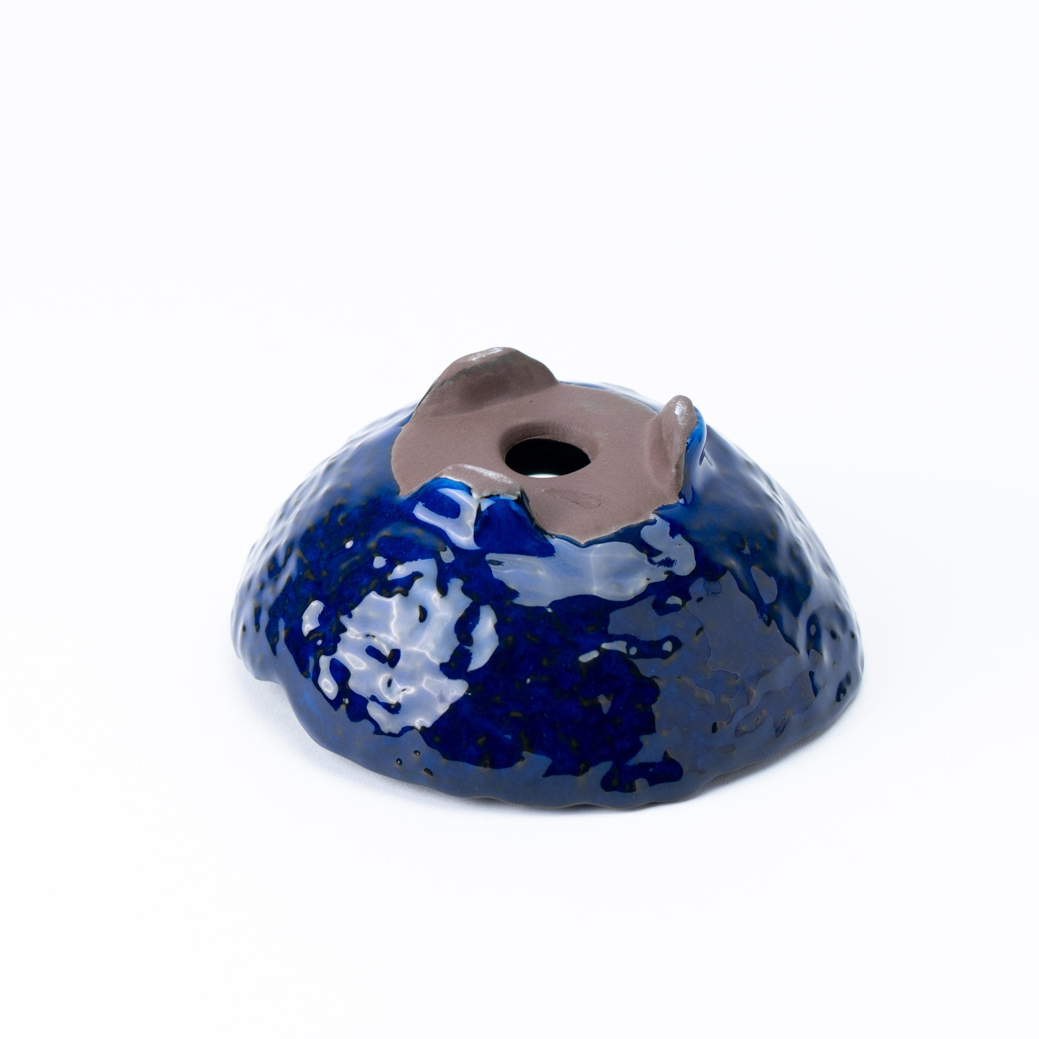 Naginowa Namako Navy 3 legs BANKO Ware Japanese Bonsai Pot 6.3in.