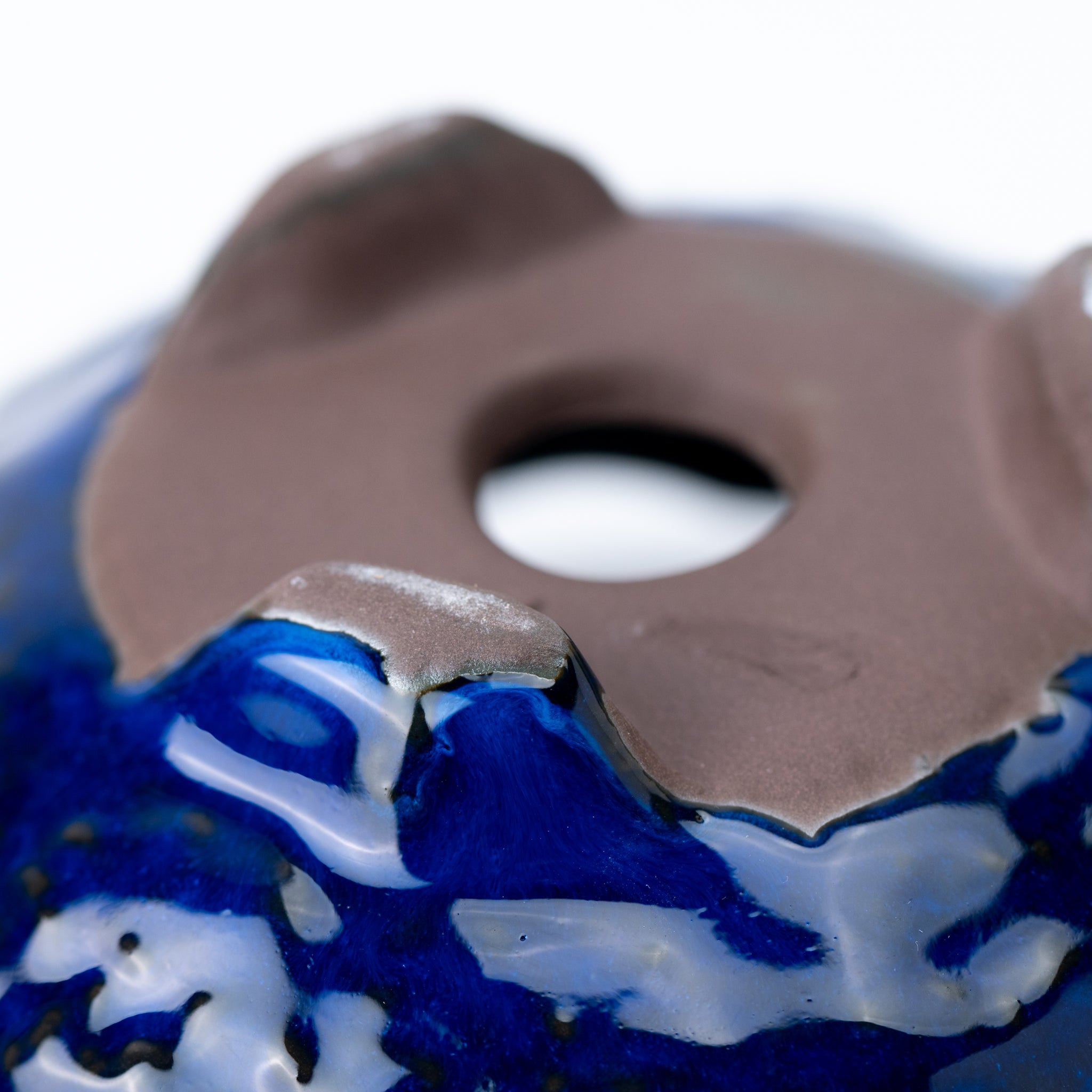 Naginowa Namako Navy 3 legs BANKO Ware Japanese Bonsai Pot 6.3in.