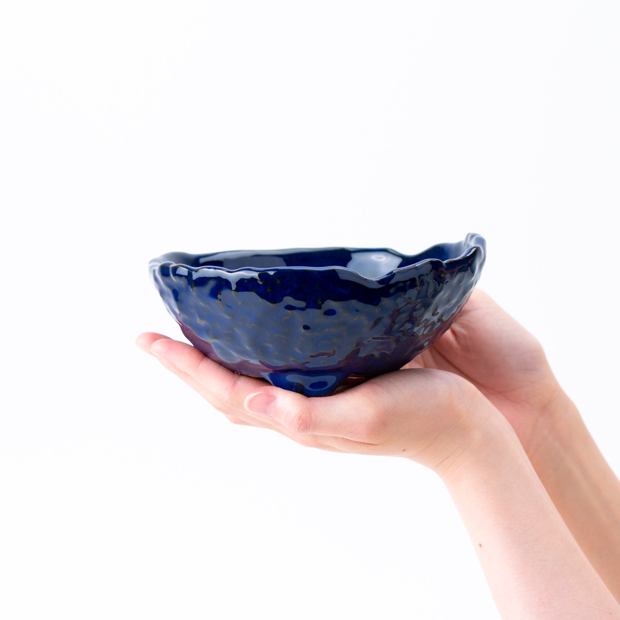 Naginowa Namako Navy 3 legs BANKO Ware Japanese Bonsai Pot 6.3in.