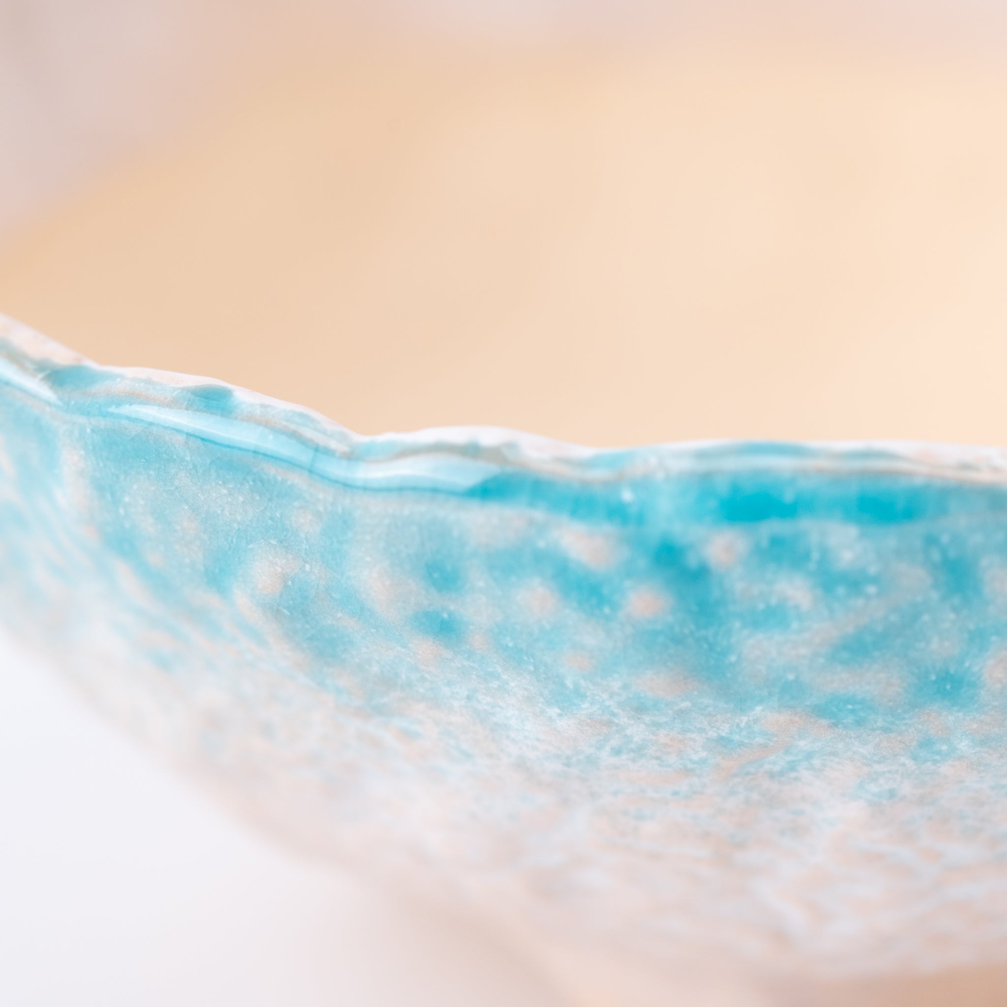 Naginowa Sea Blue 3 legs BANKO Ware Japanese Bonsai Pot 6.3in.