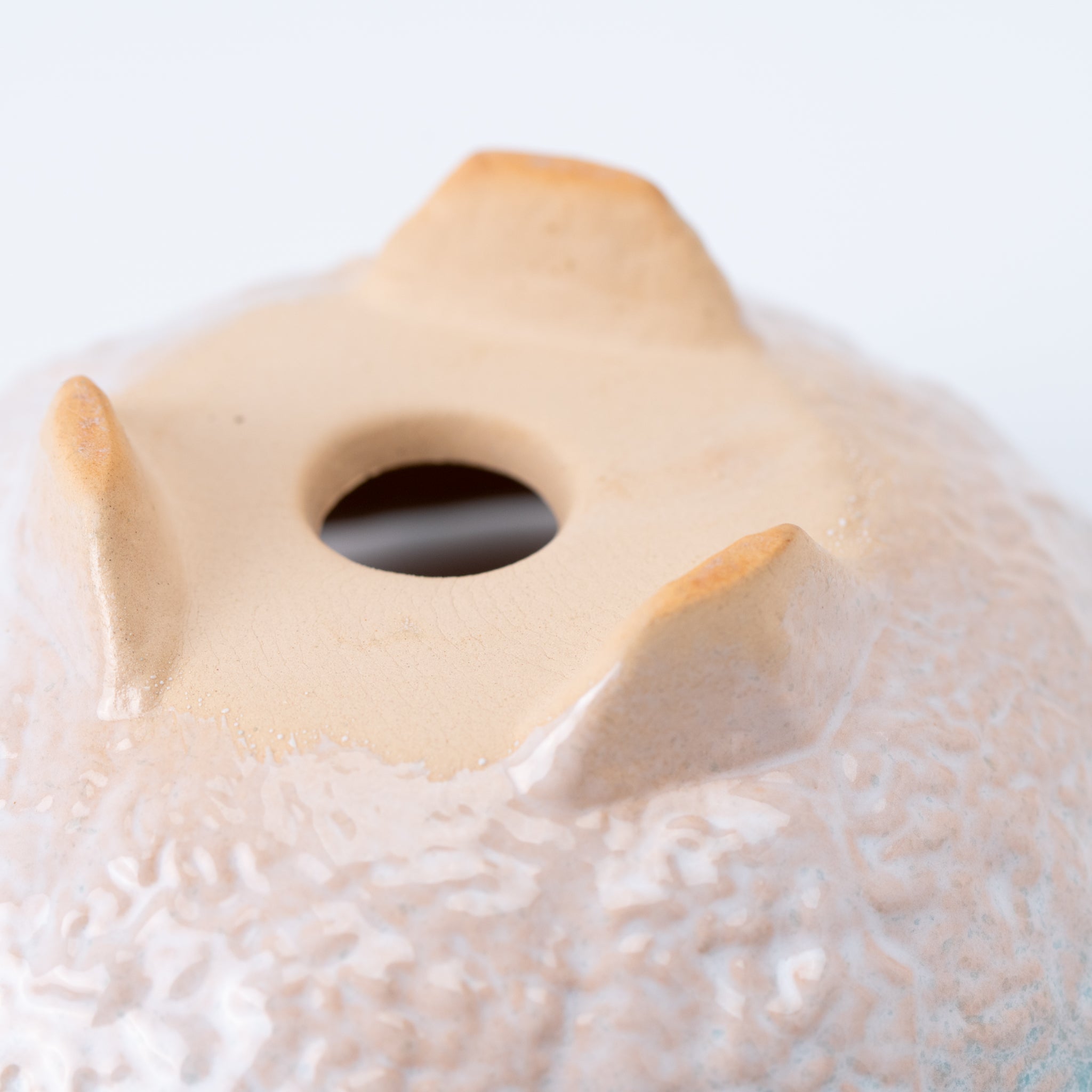 Naginowa Sea Blue 3 legs BANKO Ware Japanese Bonsai Pot 6.3in.