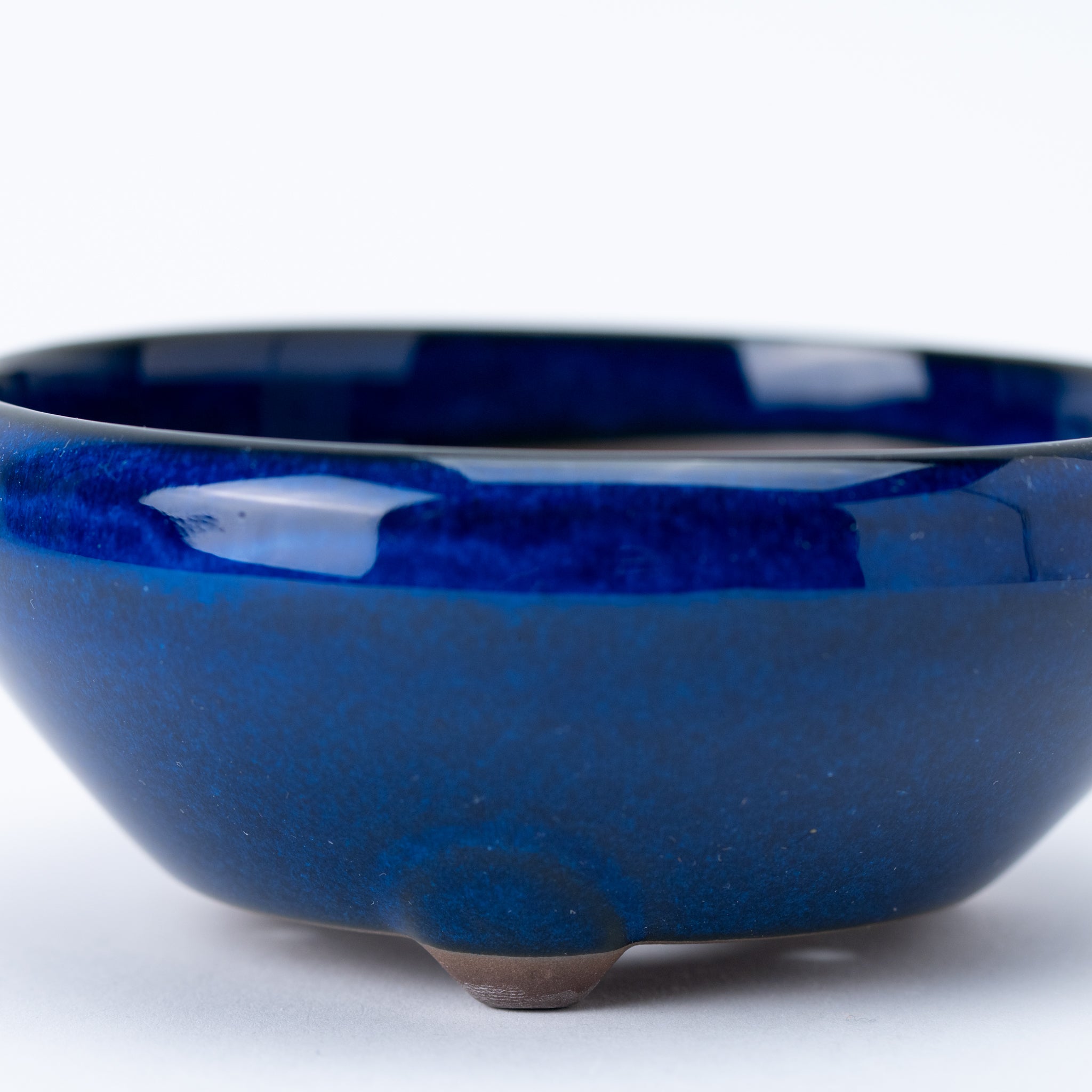 Naginowa Namako Navy BANKO Ware Japanese Bonsai Pot Set of 3