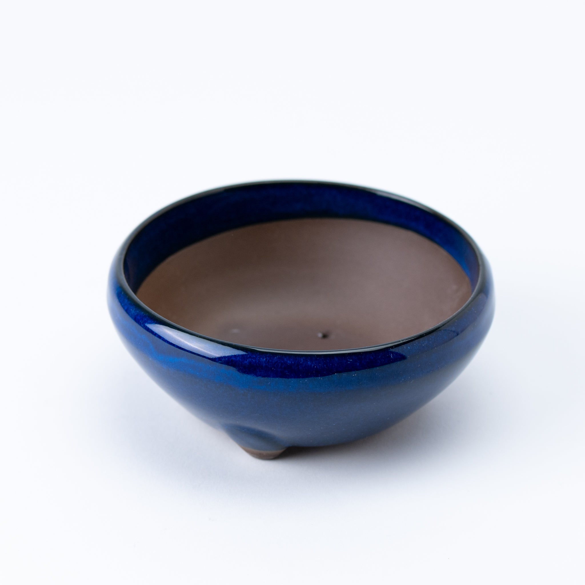 Naginowa Namako Navy BANKO Ware Japanese Bonsai Pot Set of 3