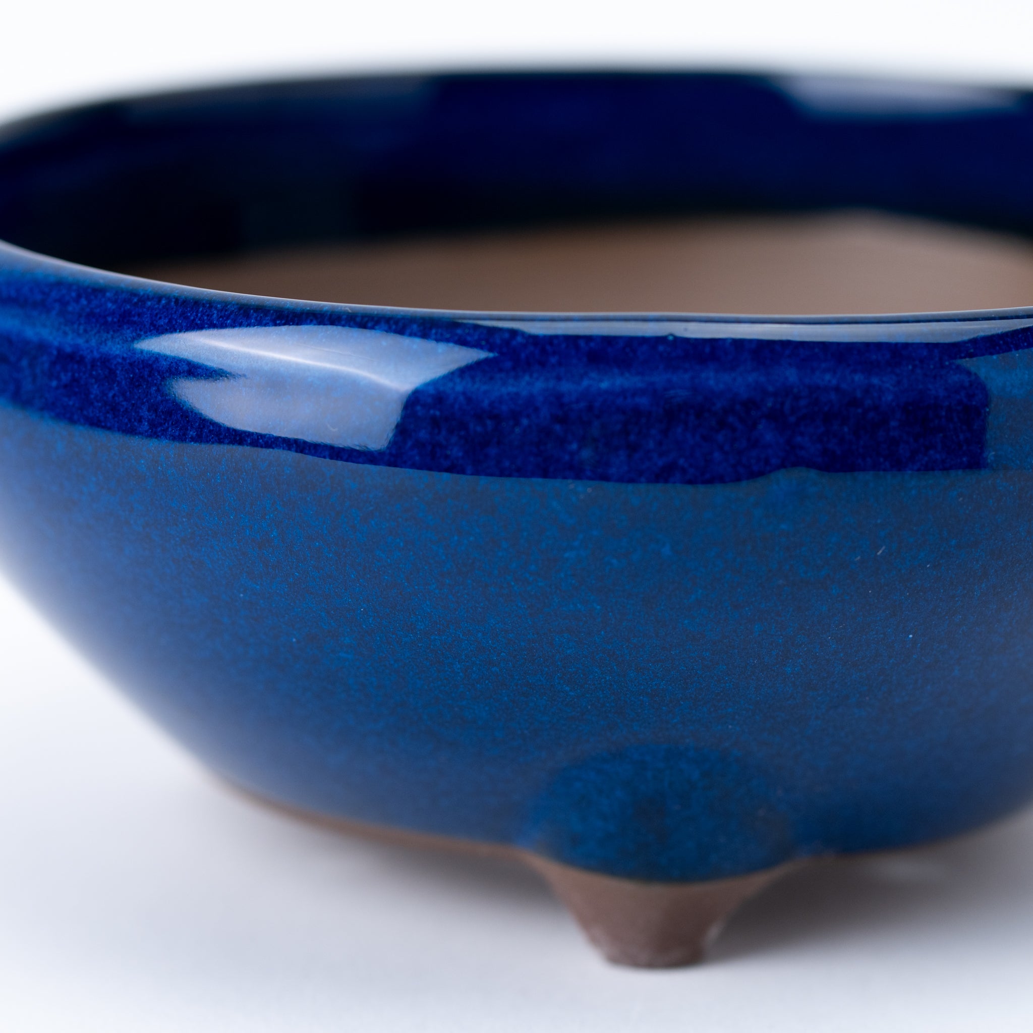 Naginowa Namako Navy BANKO Ware Japanese Bonsai Pot Set of 3