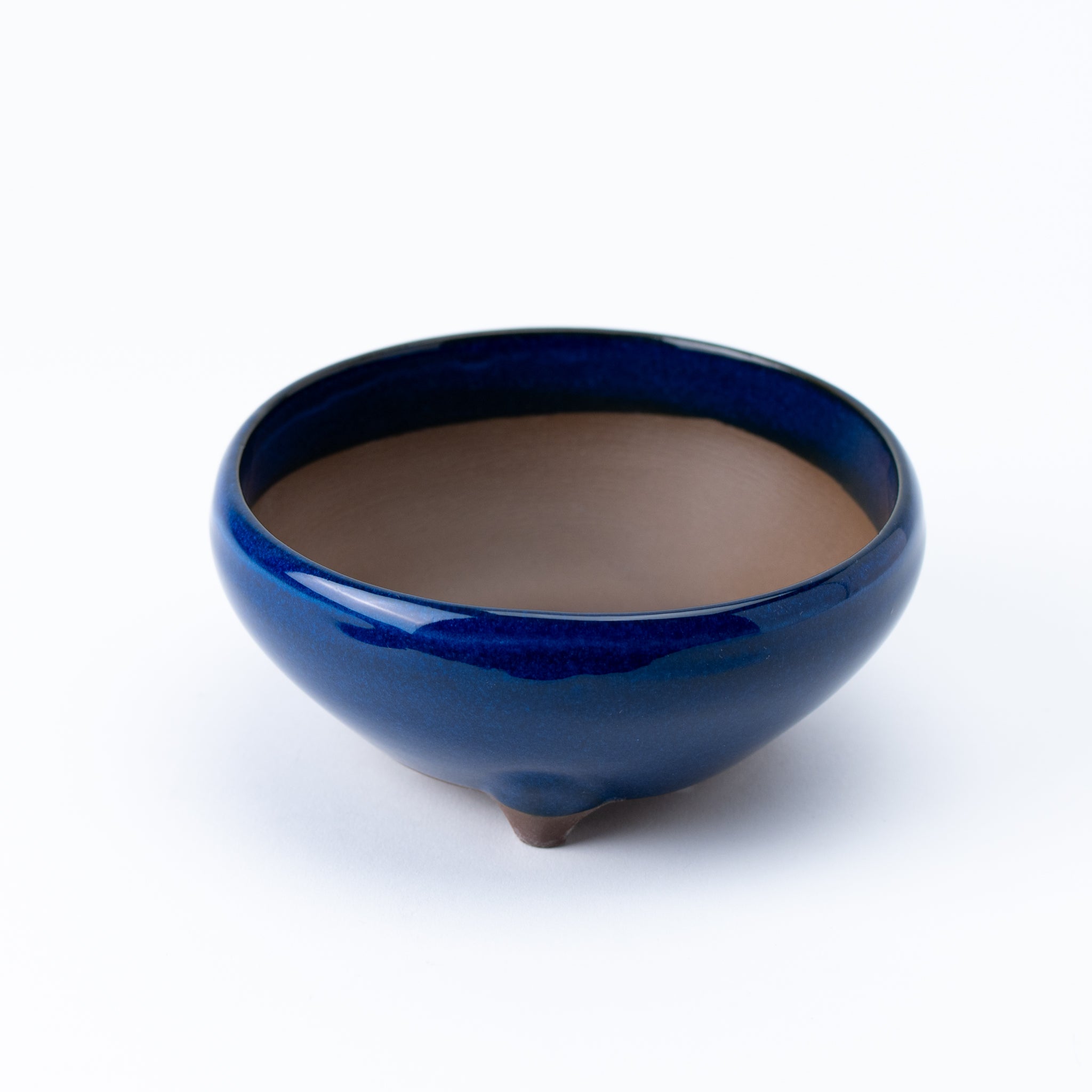 Naginowa Namako Navy BANKO Ware Japanese Bonsai Pot Set of 3