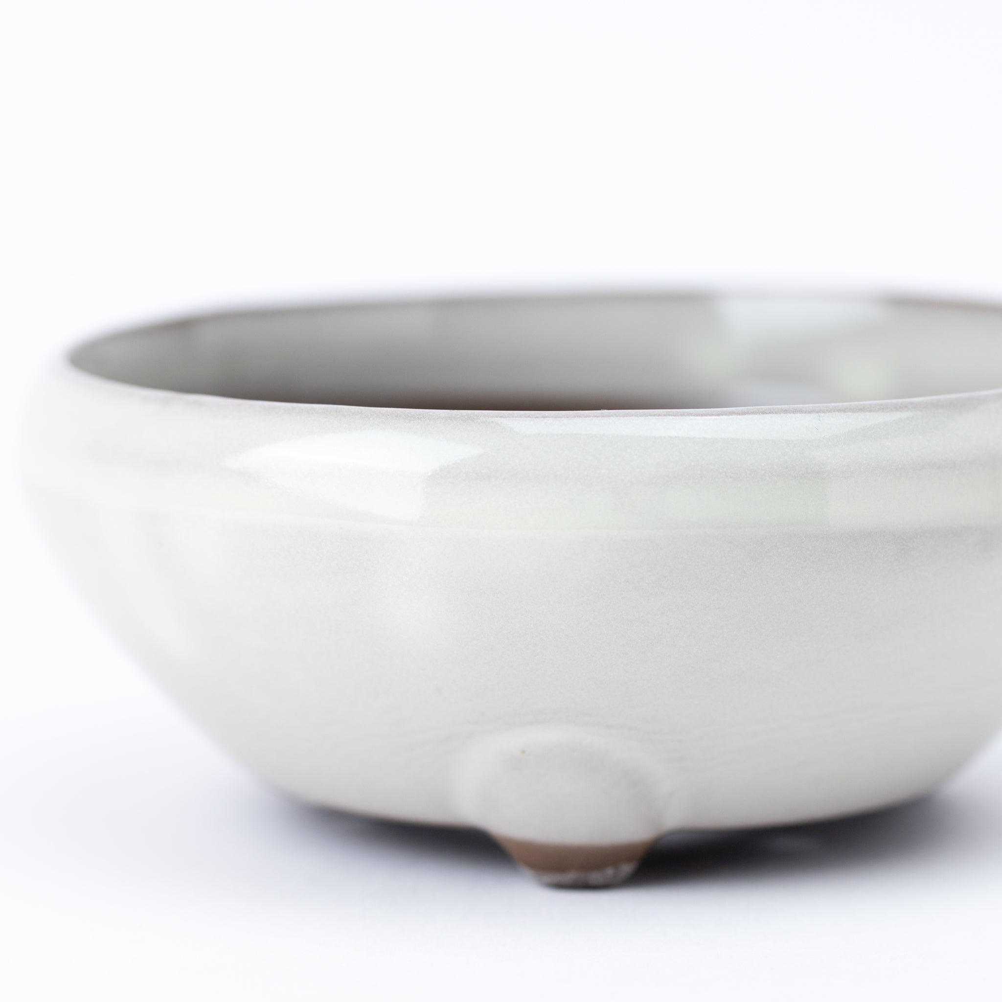 Naginowa Cream BANKO Ware Japanese Bonsai Pot Set of 3