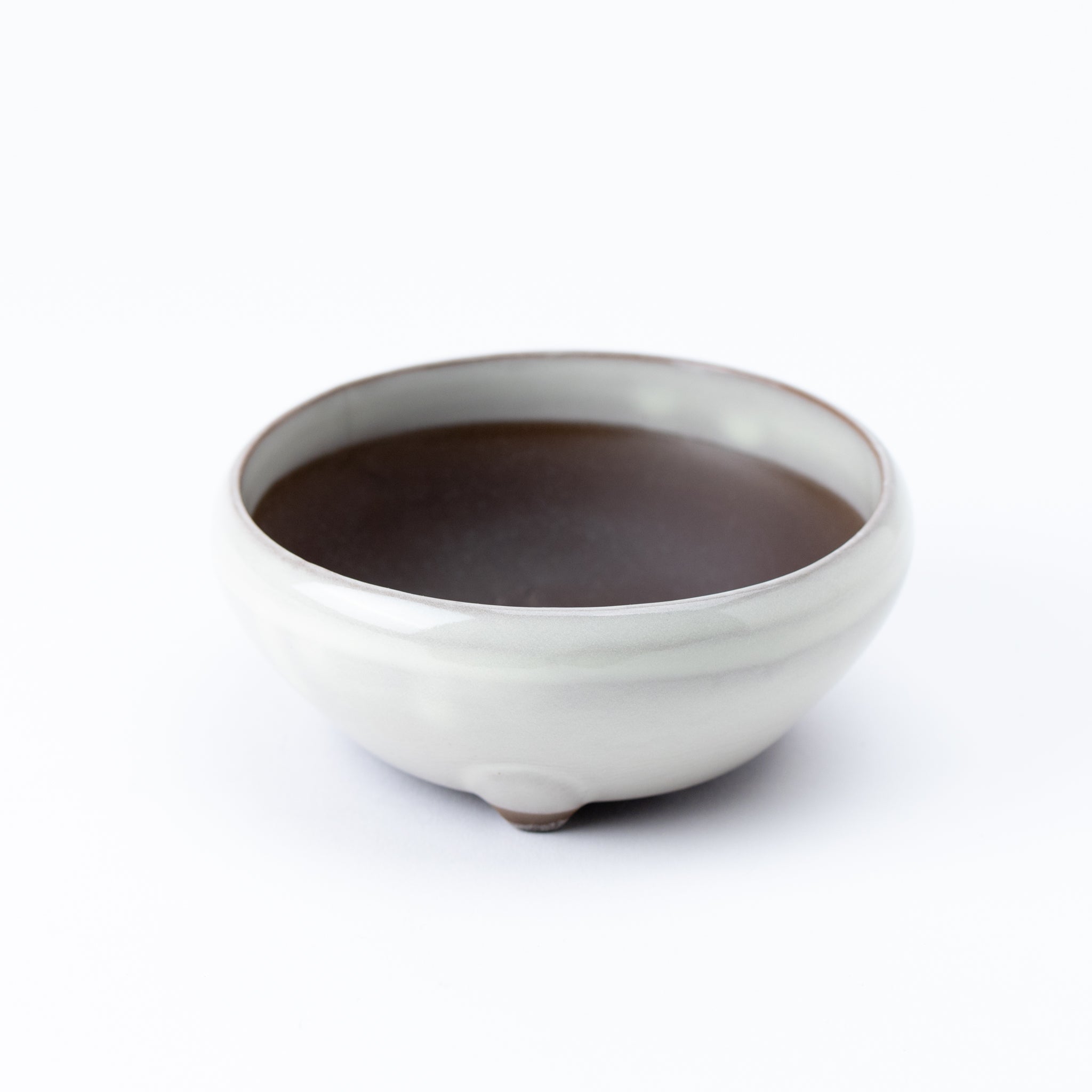 Naginowa Cream BANKO Ware Japanese Bonsai Pot Set of 3