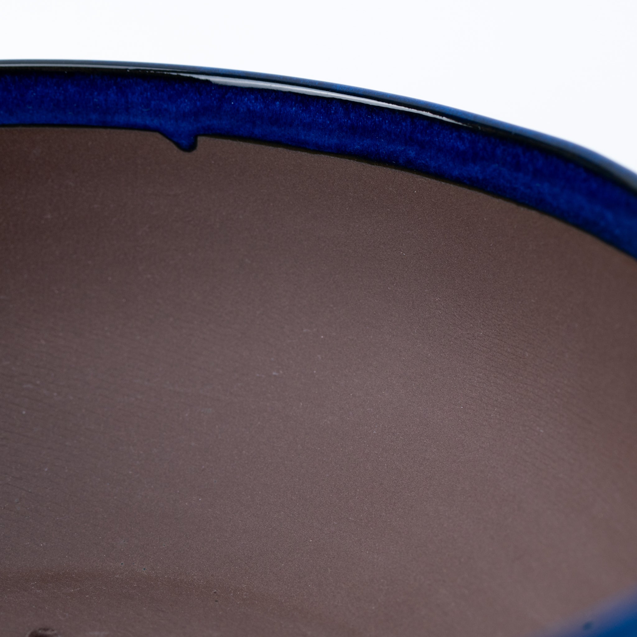 Naginowa Namako Navy Circle BANKO Ware Japanese Bonsai Pot Set of 2