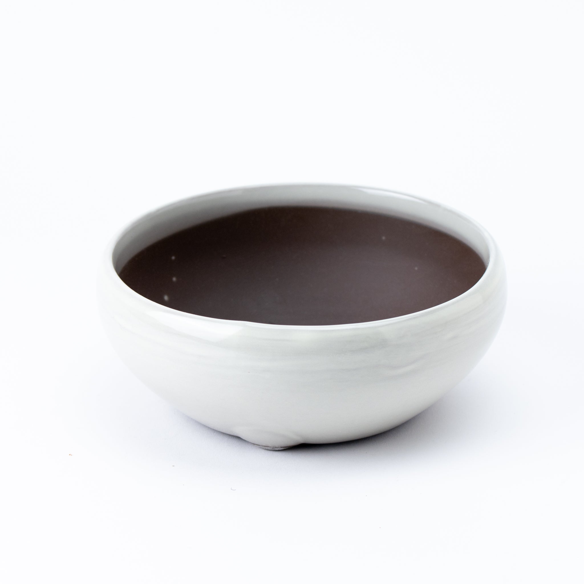 Naginowa Cream Circle BANKO Ware Japanese Bonsai Pot Set of 2