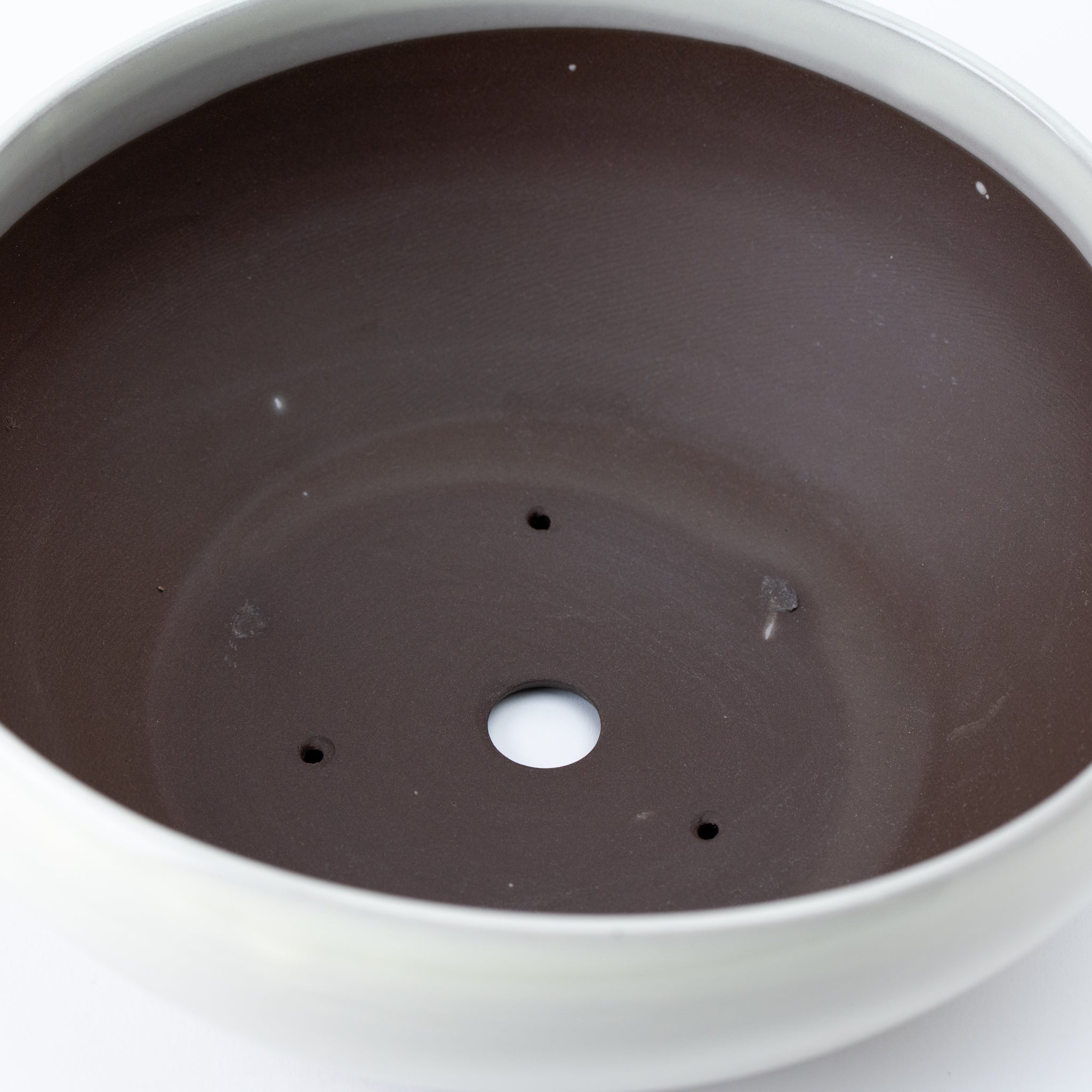 Naginowa Cream Circle BANKO Ware Japanese Bonsai Pot Set of 2