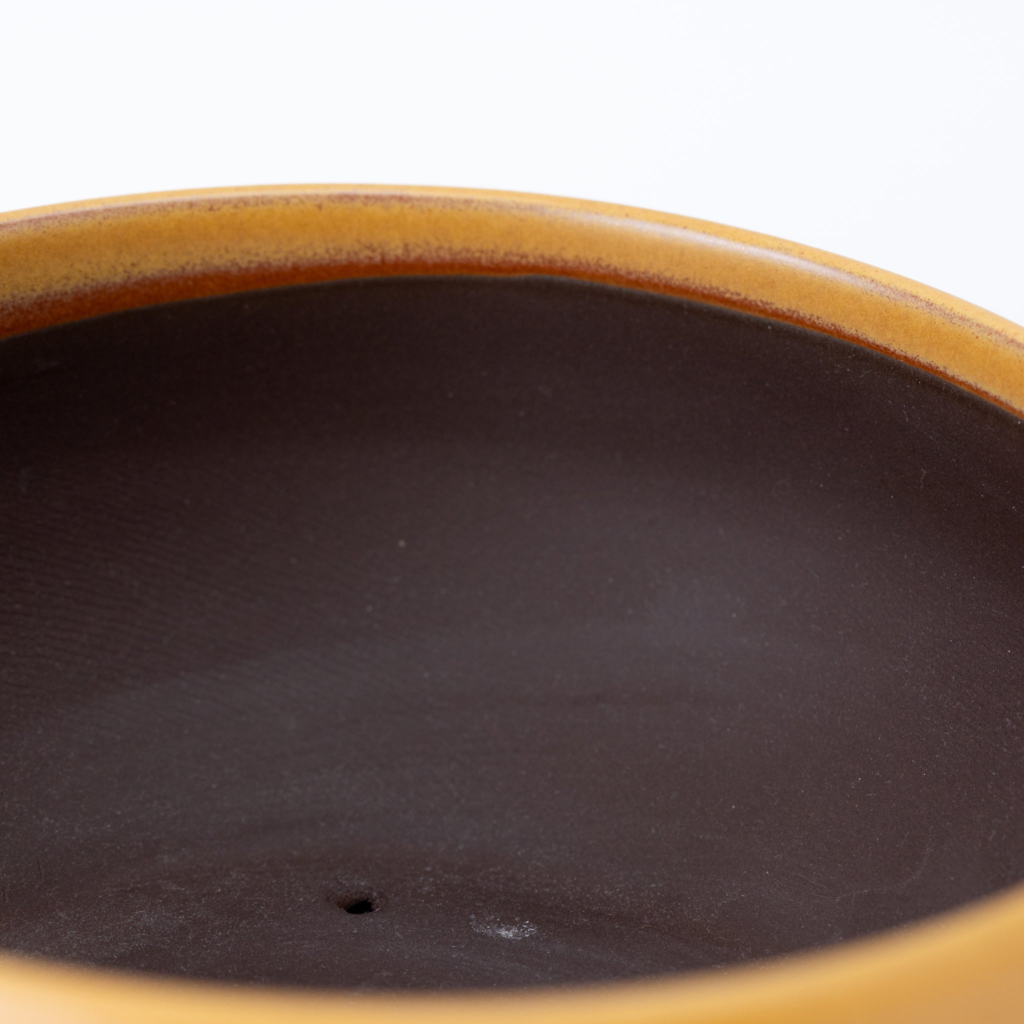 Naginowa Yellow Circle BANKO Ware Japanese Bonsai Pot Set of 2