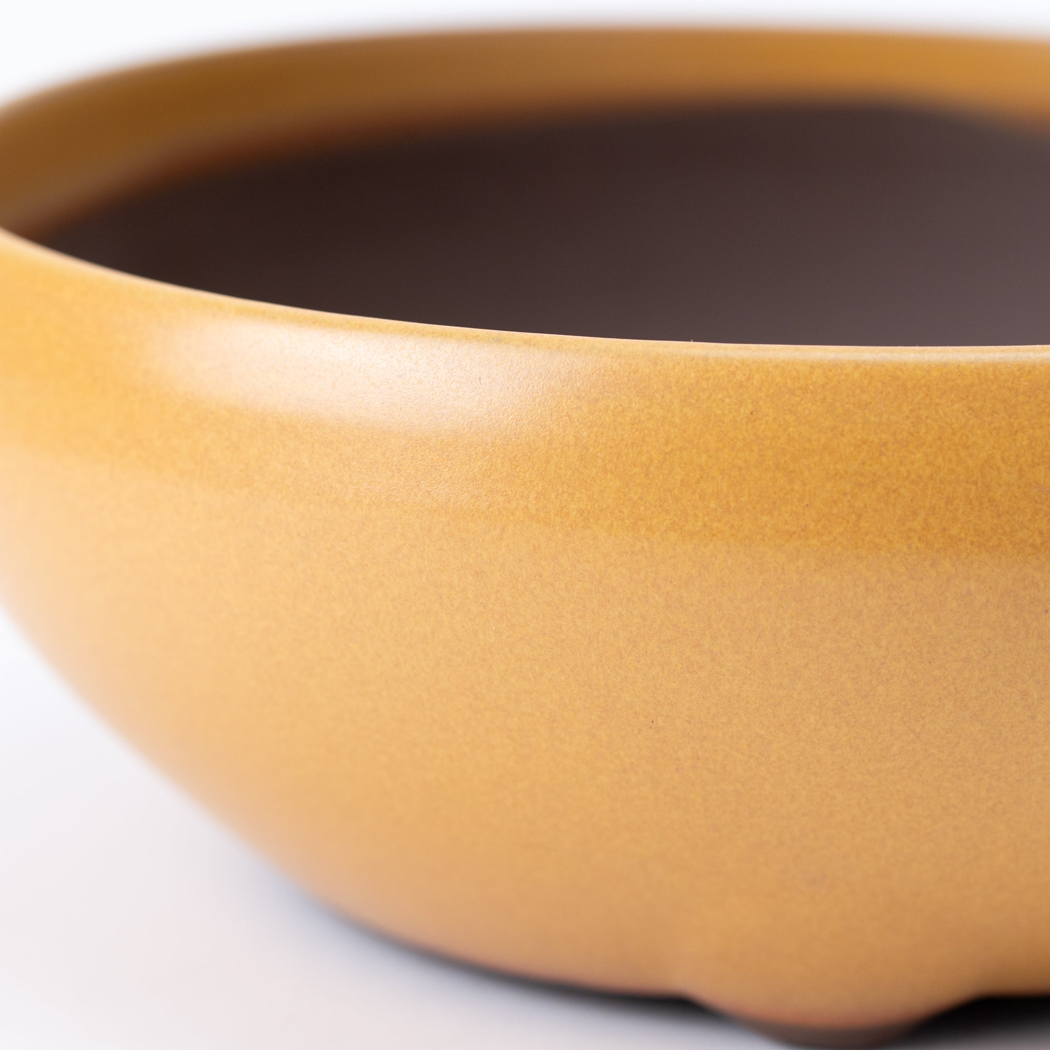 Naginowa Yellow Circle BANKO Ware Japanese Bonsai Pot Set of 2